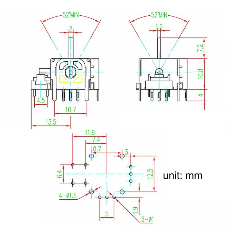 3D-joystickmodul til PS4 og Nintendo Switch Pro-controller / Potentiometer / Analogdel