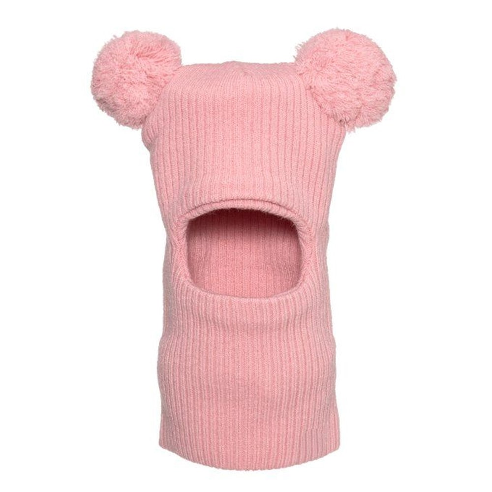 Balaklava med kvaster – Rosa / Balaklava-hue til børn / Varm hue til hjelm med kvaster