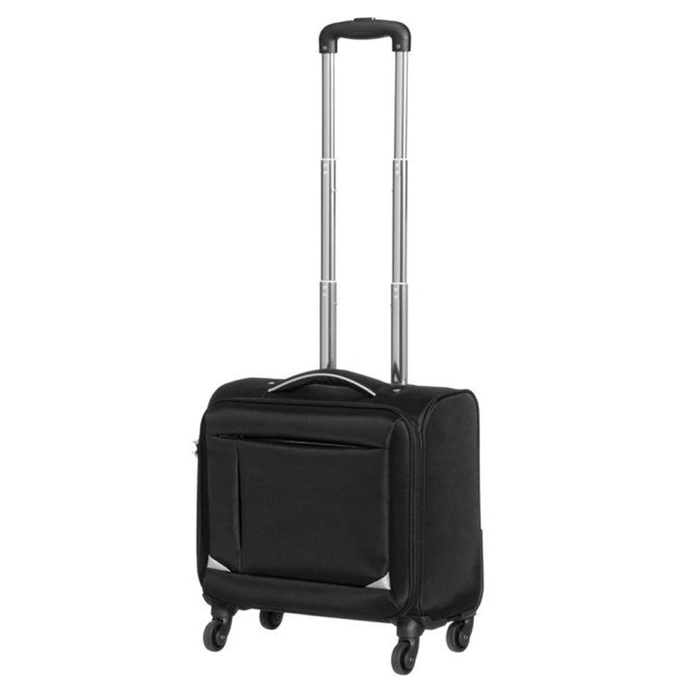 Blød kabinekuffert 44×23×47 cm / kuffert med 4 hjul og laptoprum – Sort