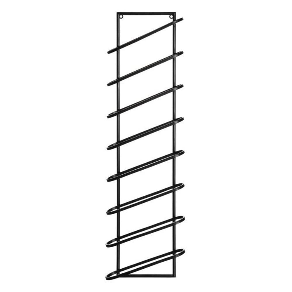 Vinreol til 8 flasker, 99 cm – Svart / Vægmonteret vinreol / Flaskeholdere i metal
