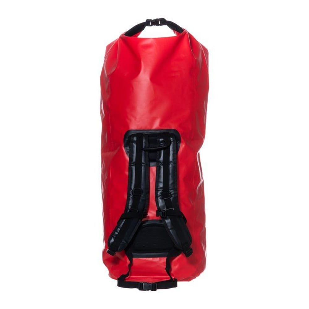 Vandtæt drybag 110 L / pakkesæk med rullelukning og skulderremme – Rød