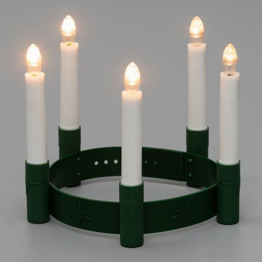 Lucia-krone med 5 lys / Batteridrevet LED-krone / Justerbar Lucia-krone til børn og voksne
