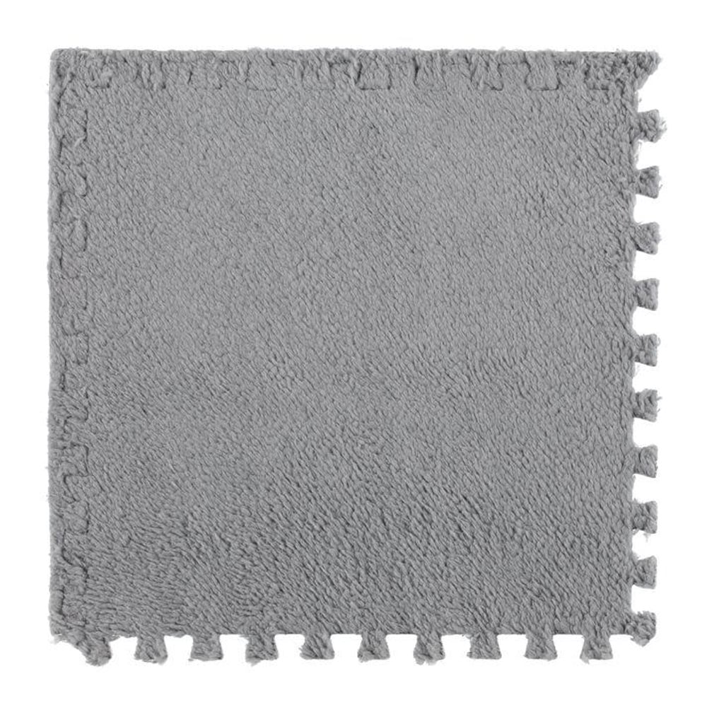Puslespilsmåtte 12 dele 30×30 cm / blød legemåtte / børnemåtte med tekstiloverflade – Grå