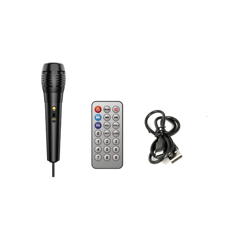 United SPK2574 Bluetooth-højttaler 16 W / karaokehøjttaler med LED og mikrofon – Sort