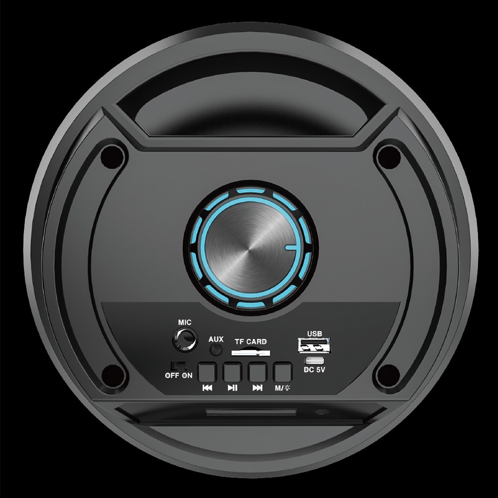 United SPK2574 Bluetooth-højttaler 16 W / karaokehøjttaler med LED og mikrofon – Sort