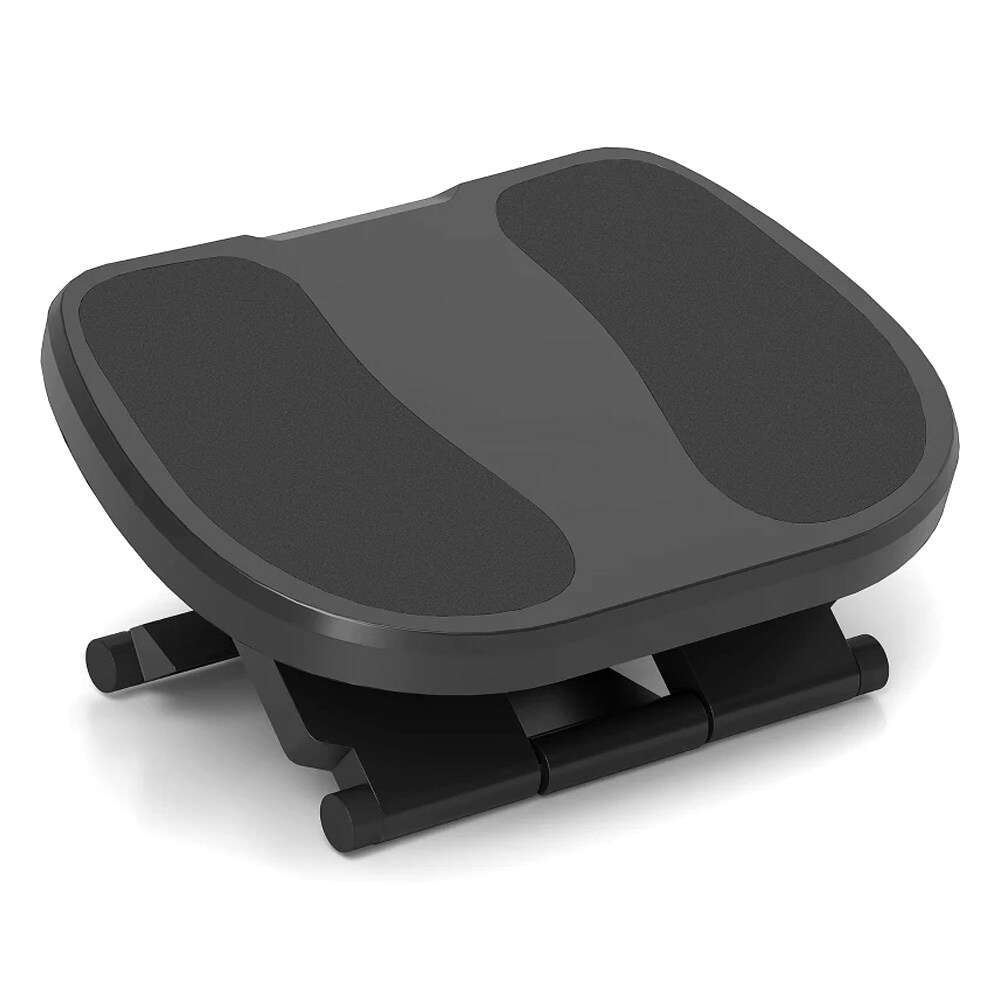Ergonomisk fodstøtte til skrivebord, 45×34 cm / justerbar højde og hældning 0–30° – Grå
