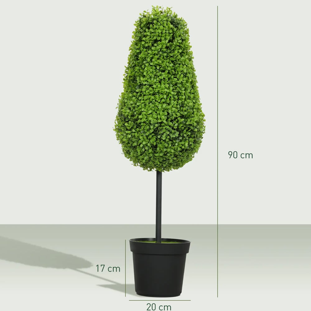Kunstig buksbom 2 stk / dekorative planter i krukke 90 cm – Grøn