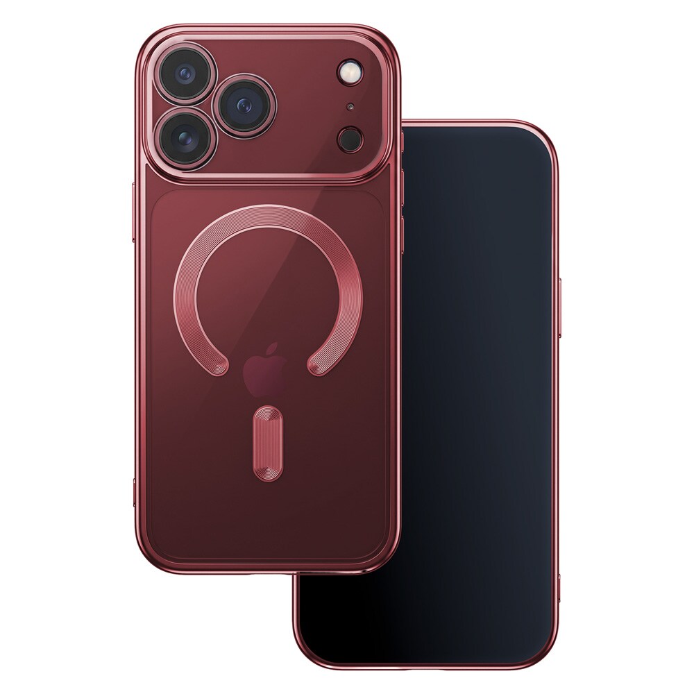Color Chrome Mag-cover til iPhone 17 Pro / 18 Pro – Mørk kirsebær / MagSafe-cover / TPU-cover