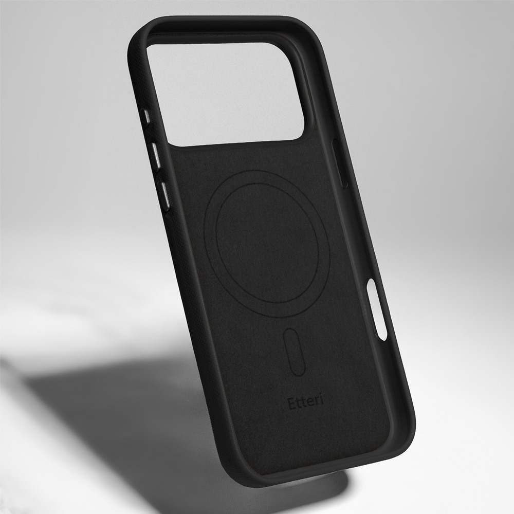 Etteri Elegant Mag-cover til iPhone 17 Pro / 18 Pro – Svart / MagSafe-cover / 3D-cover