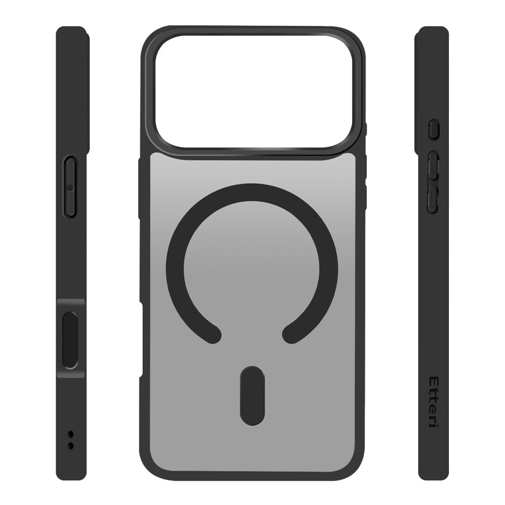 Etteri Matt-cover med MagSafe til iPhone 17 Pro / 18 Pro – Svart / Mag-cover / TPU-etui