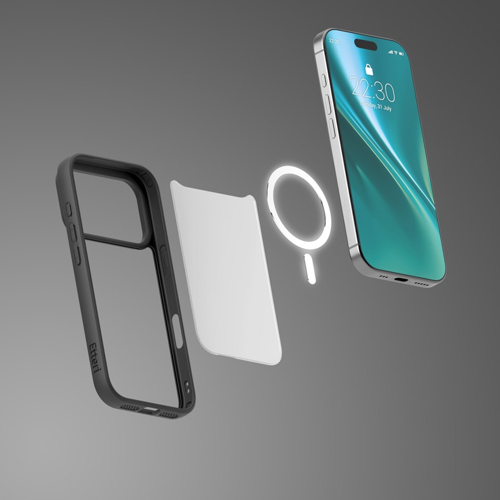 Etteri Matt-cover med MagSafe til iPhone 17 Pro / 18 Pro – Svart / Mag-cover / TPU-etui