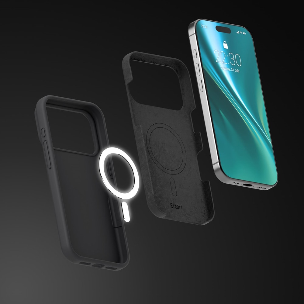 Etteri silikone MagSafe-etui i svart til iPhone 17/18 Pro / Silikoneetui / Blødt etui