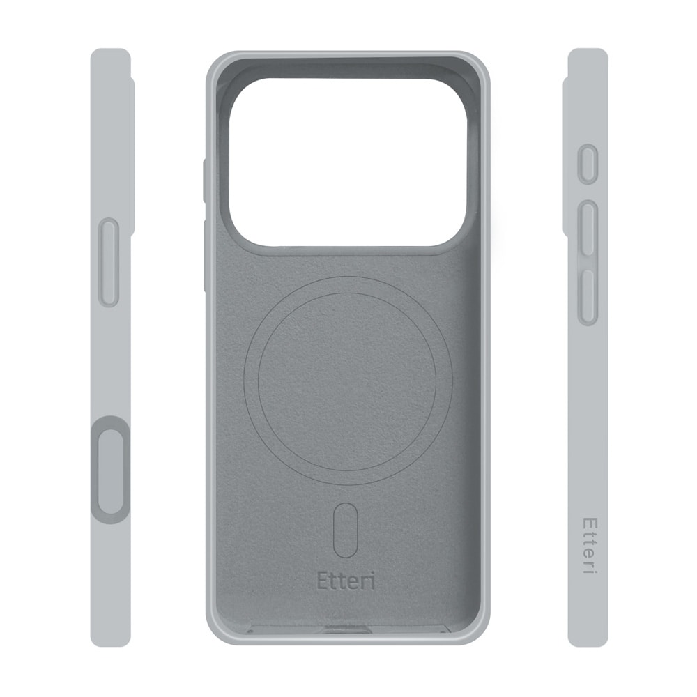 Etteri silikone MagSafe-etui i sølv til iPhone 17/18 Pro / Silikoneetui / Blødt etui