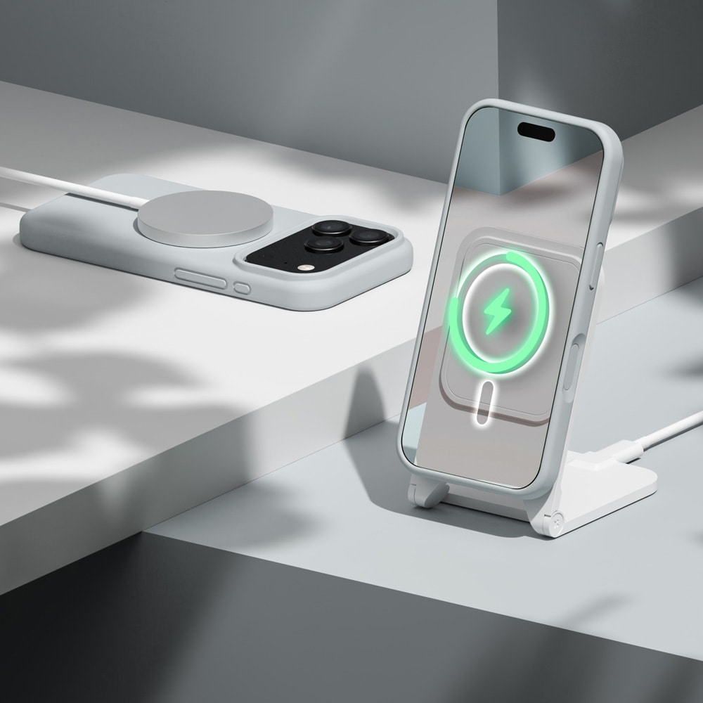 Etteri silikone MagSafe-etui i sølv til iPhone 17/18 Pro / Silikoneetui / Blødt etui