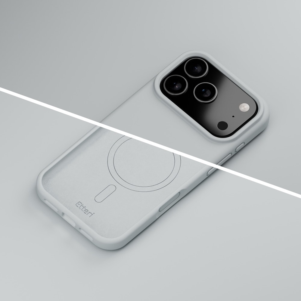 Etteri silikone MagSafe-etui i sølv til iPhone 17/18 Pro / Silikoneetui / Blødt etui