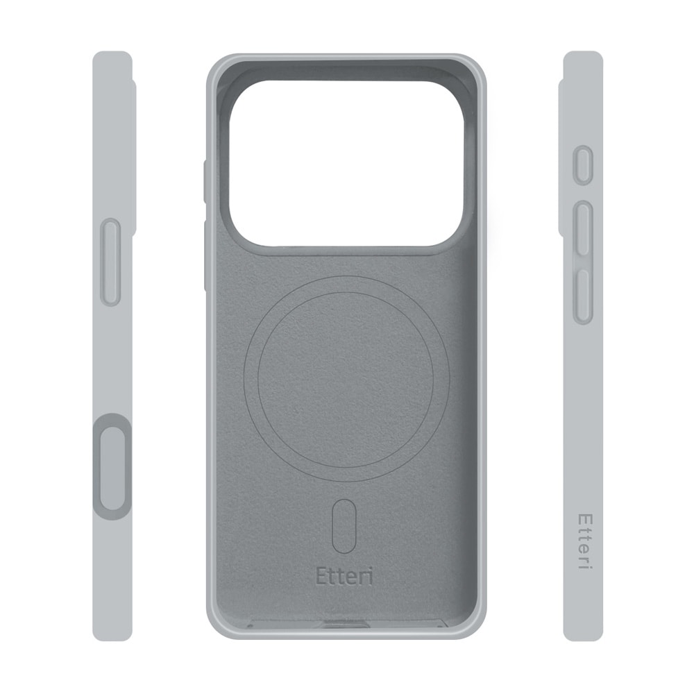 Etteri silikone MagSafe-etui til iPhone 17/18 Pro Max – Sølv / Mag-etui / Silikoneetui