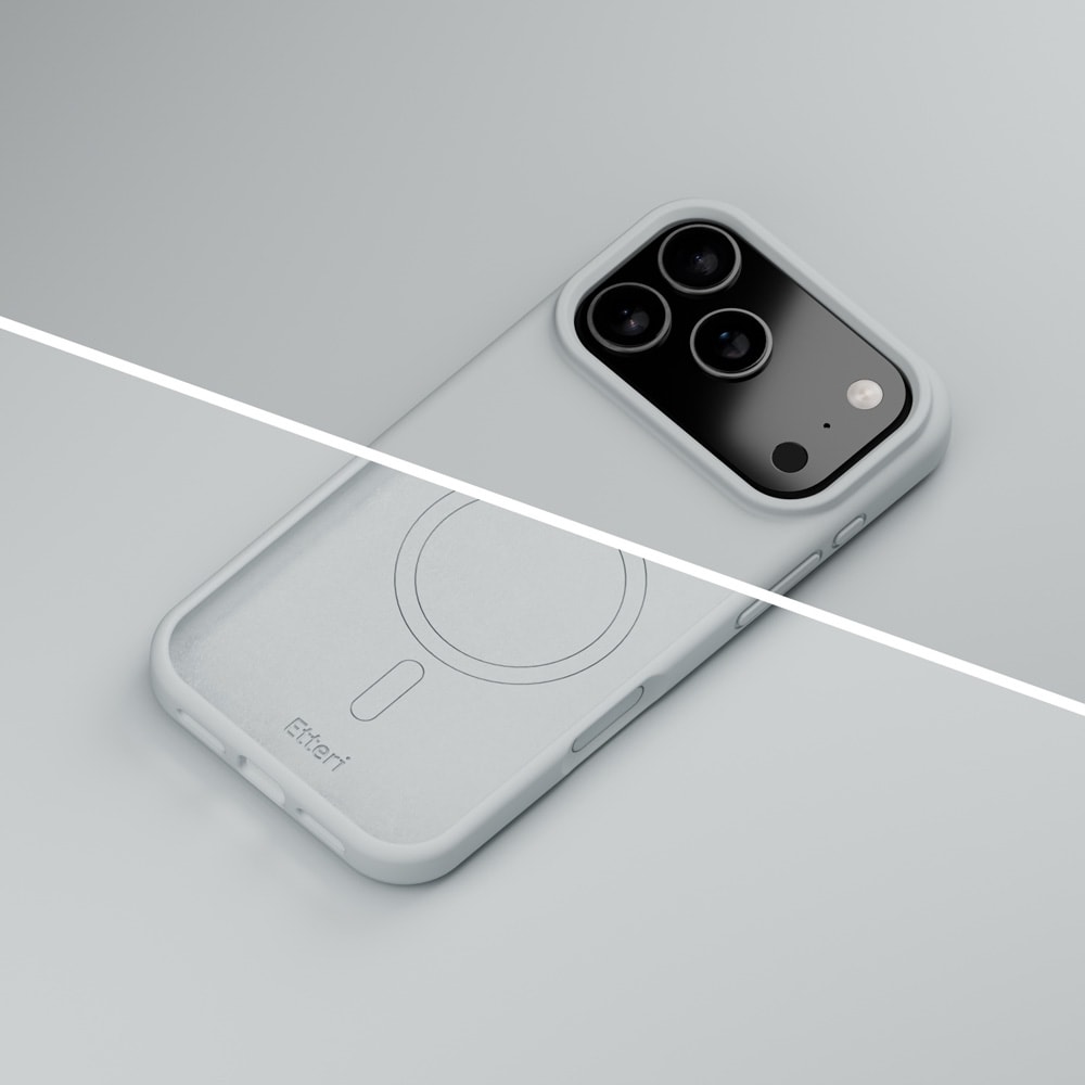 Etteri silikone MagSafe-etui til iPhone 17/18 Pro Max – Sølv / Mag-etui / Silikoneetui