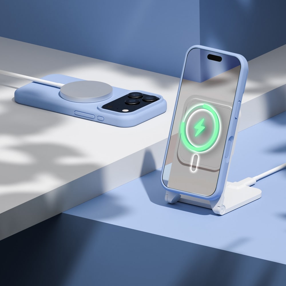 Etteri MagSafe-cover til iPhone 17/18 Pro Max – Lysblåt / Silikonecover / Mobilcover