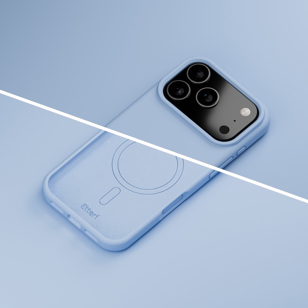 Etteri MagSafe-cover til iPhone 17/18 Pro Max – Lysblåt / Silikonecover / Mobilcover
