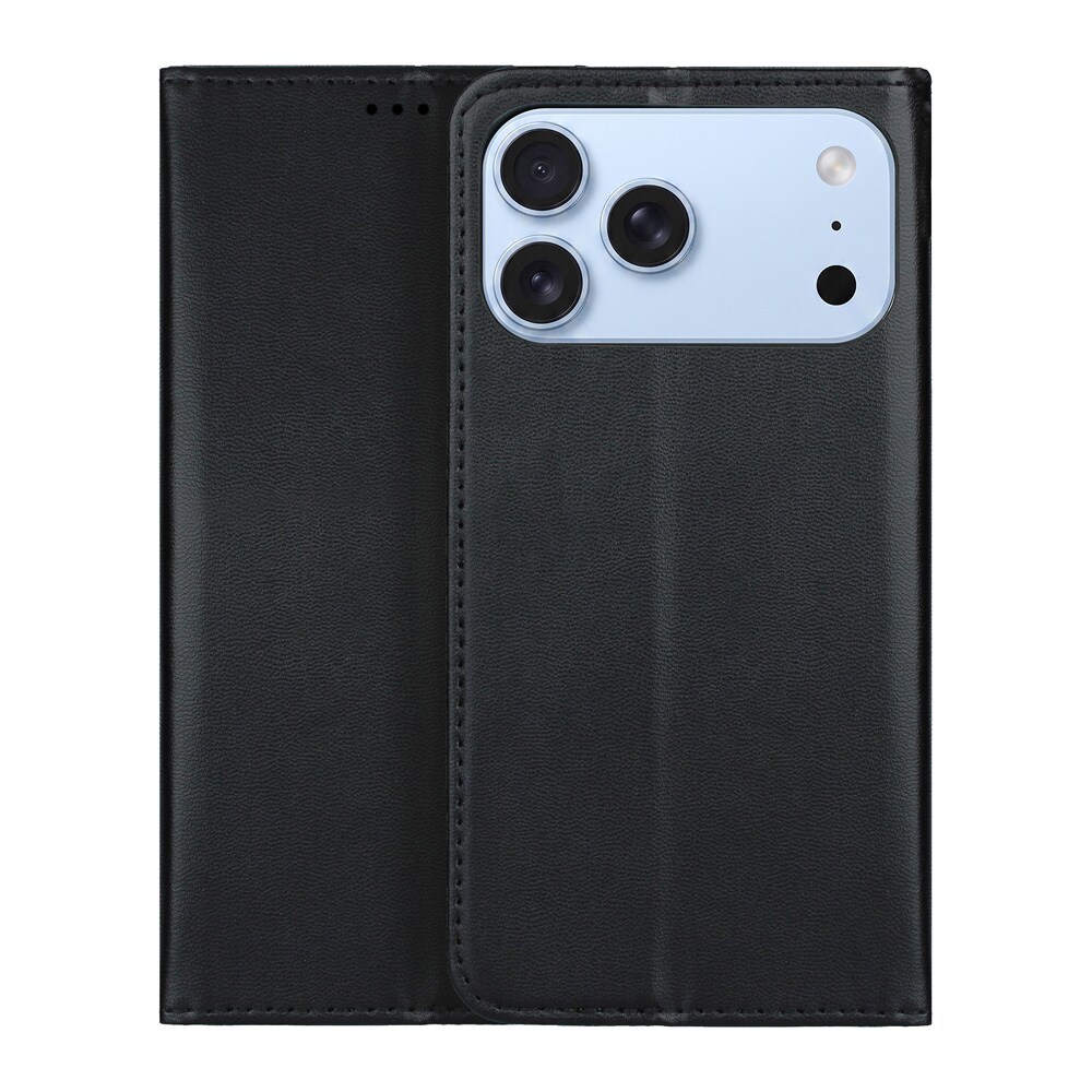 Flip-etui med stativ til iPhone 17 Pro Max / 18 Pro Max – Svart / Pungetui / Mobiletui