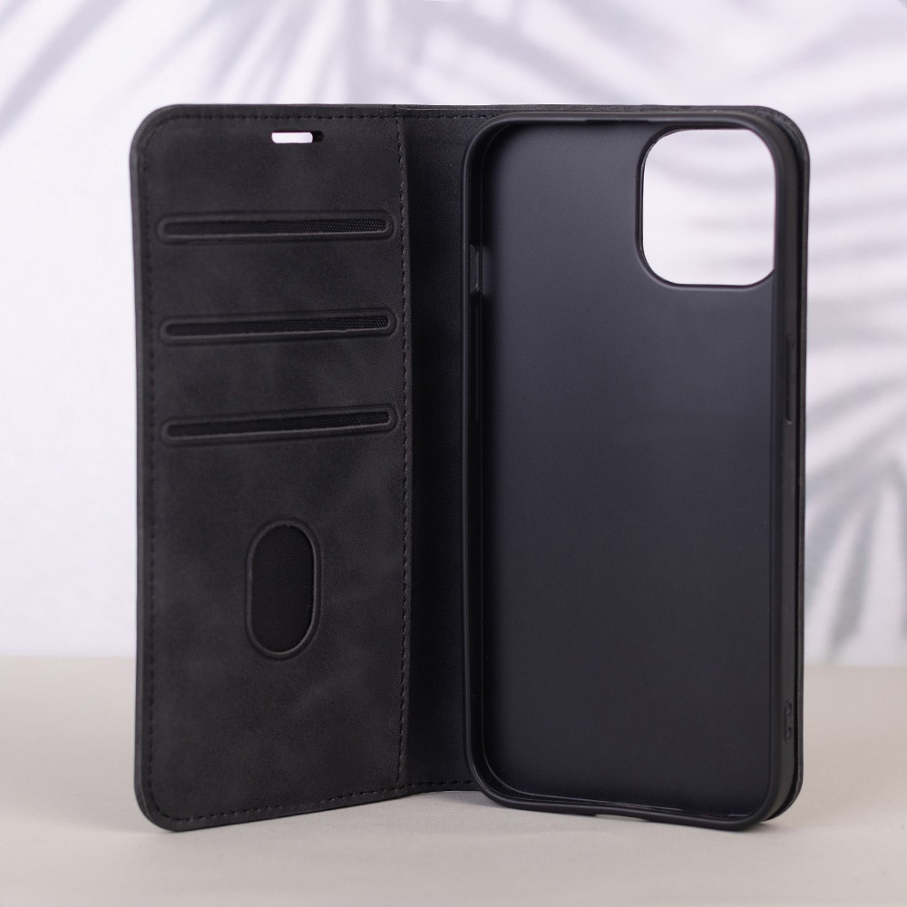 Etui i kunstlæder til iPhone 17 Pro / iPhone 18 Pro – Svart / Pungetui / Mobiletui