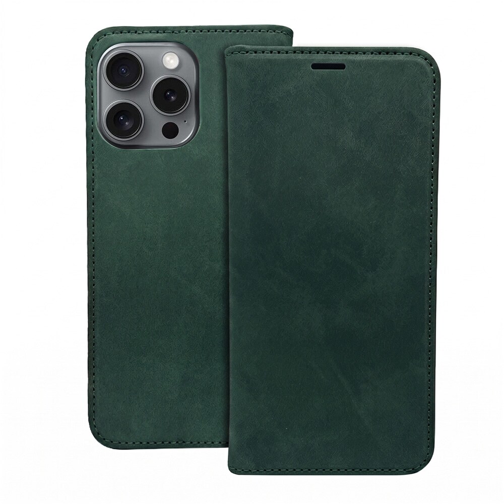 Etui i kunstlæder til iPhone 17 Pro / iPhone 18 Pro – Grøn / Pungetui / Mobiletui
