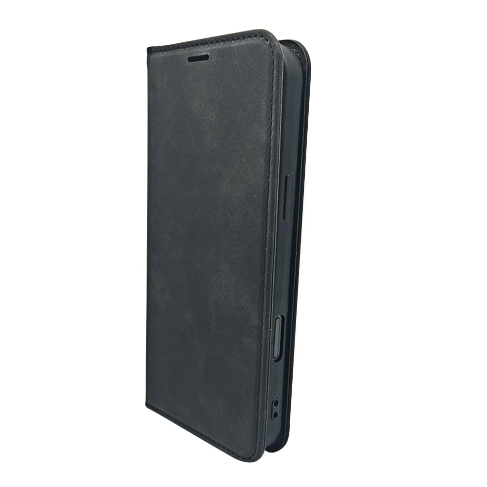 Smart Suede-etui til iPhone 17/18 Pro Max – Svart / Pungetui / Flip-etui