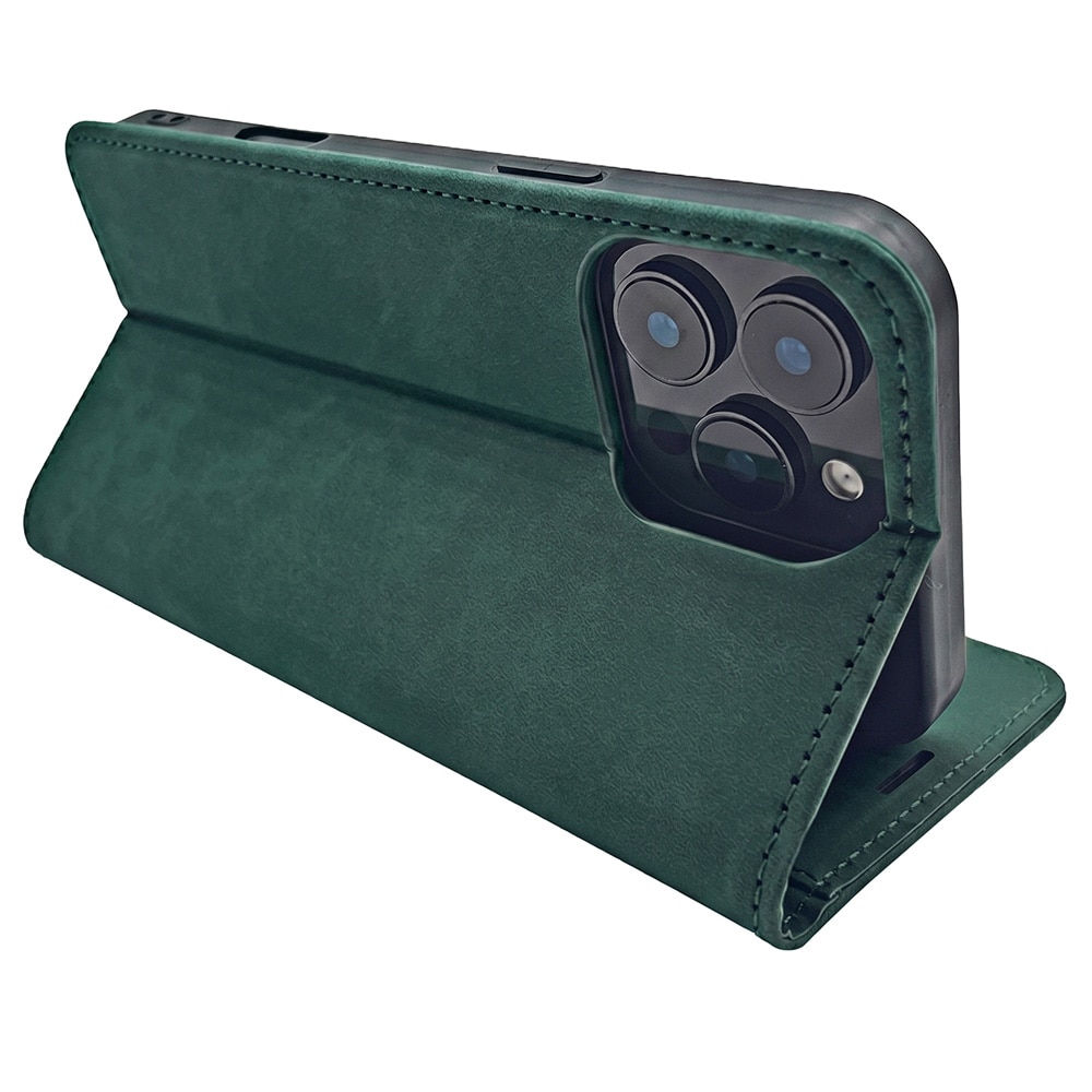 Smart Suede-etui til iPhone 17/18 Pro Max – Grøn / Pungetui / Flip-etui