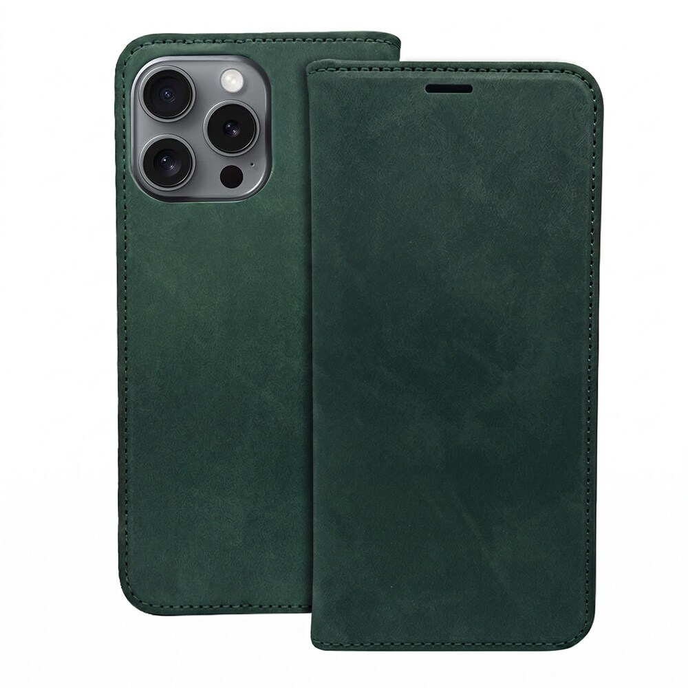 Smart Suede-etui til iPhone 17/18 Pro Max – Grøn / Pungetui / Flip-etui