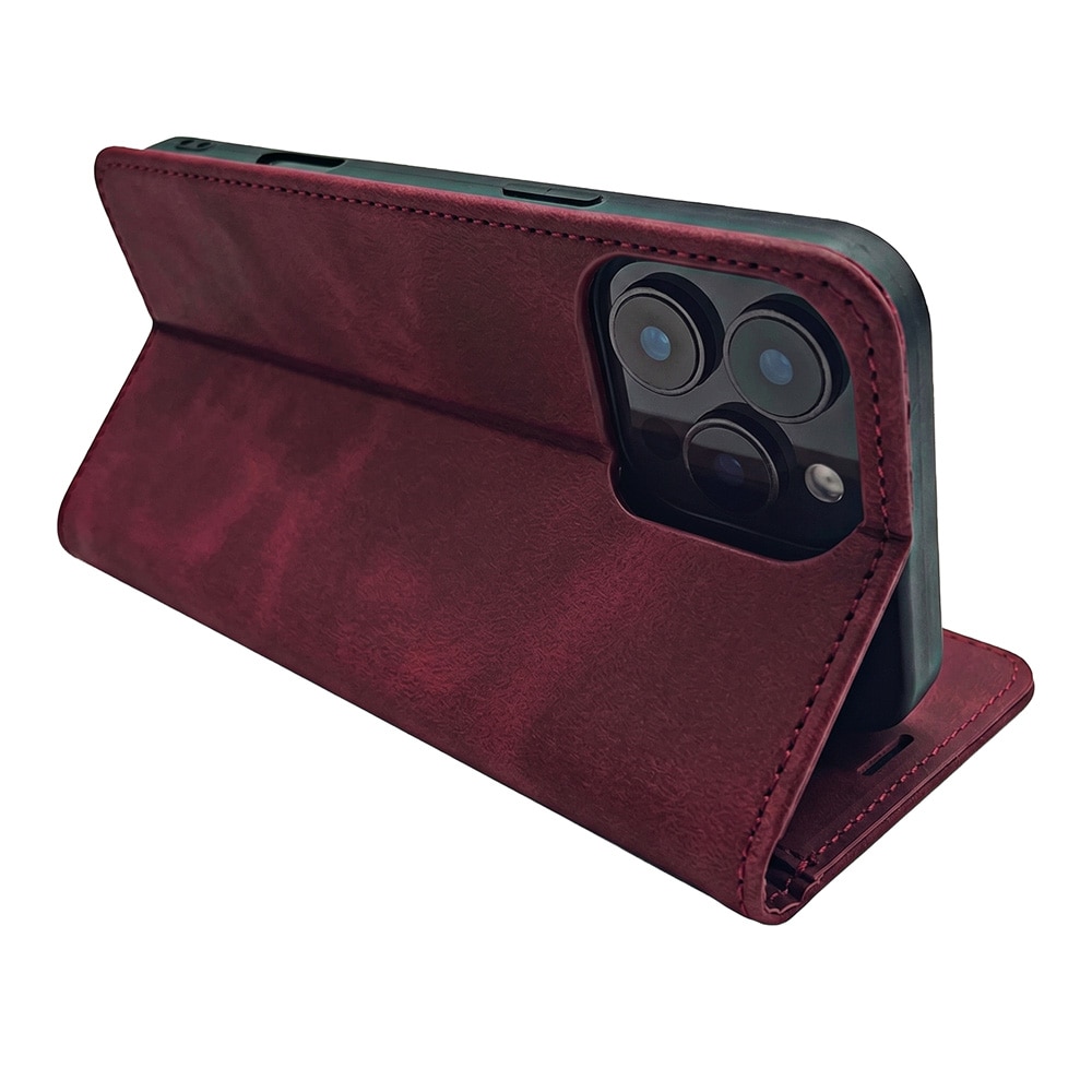 Smart Suede-etui til iPhone 17/18 Pro Max – Rødbrun / Pungetui / Flip-etui