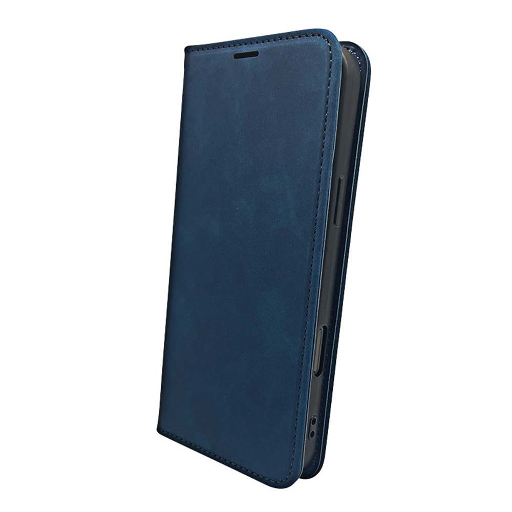 Smart Suede-etui til iPhone 17–18 Pro Max – Blå – Pungetui – Sammenfoldeligt mobiletui