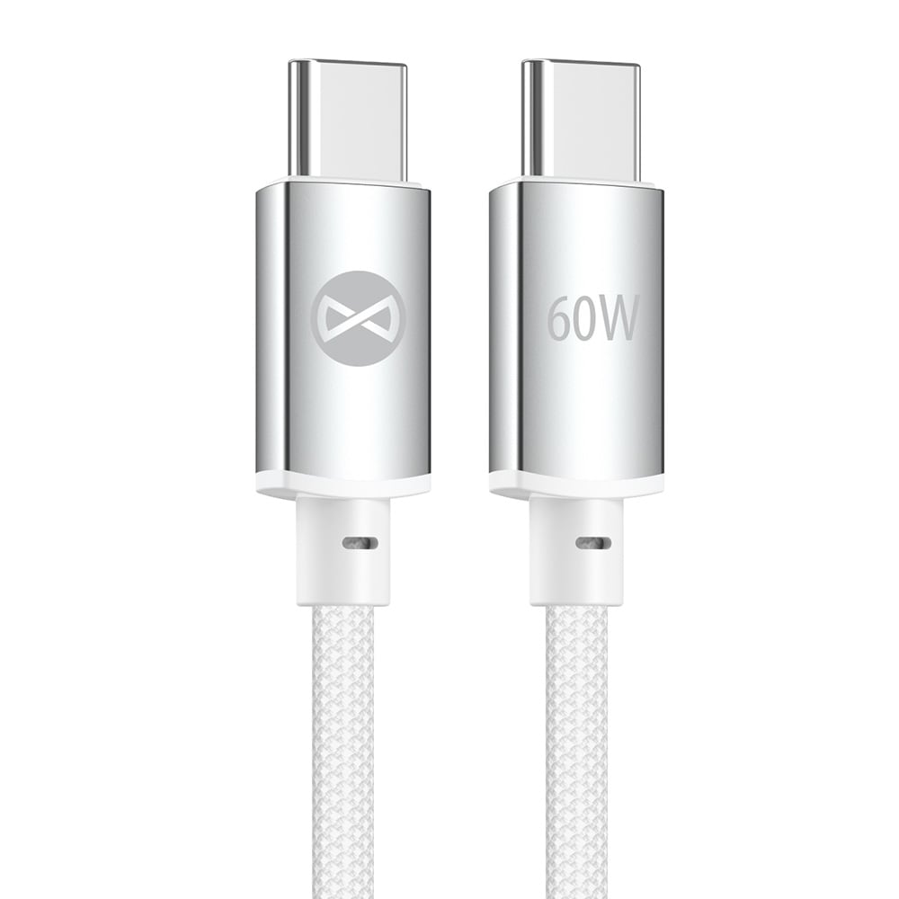 Forever Vibe USB-C-kabel 1 m 60 W – Sølv / Hurtigopladningskabel / USB-C-datakabel