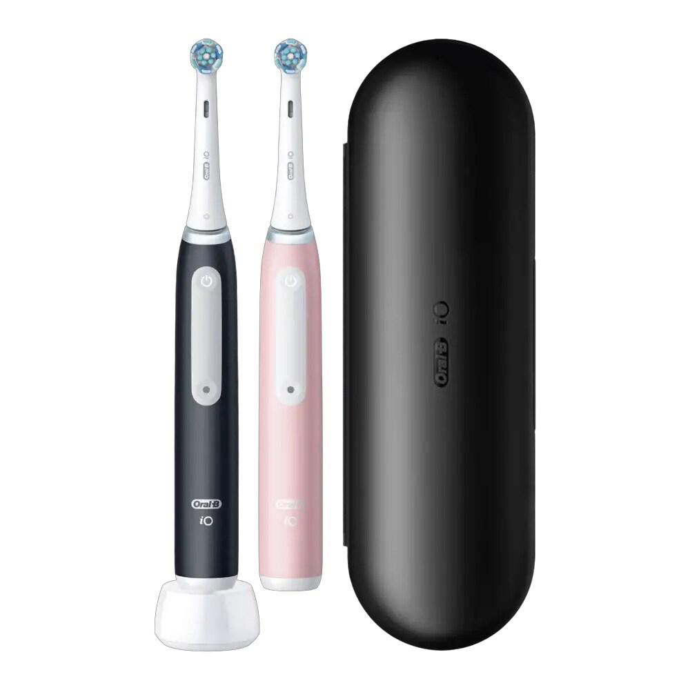 Oral-B iO Series 3 Duo / Elektrisk tandbørste, 2-pak, svart og lyserød / Magnetisk tandbørste