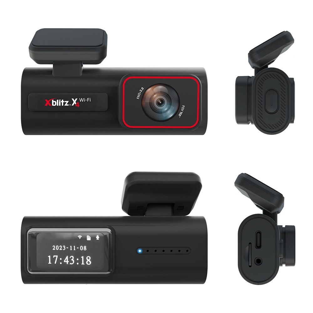 Xblitz X4 Wi-Fi dashcam / bilkamera / forrudekamera med 2,5K, Wi-Fi og 150° vidvinkel