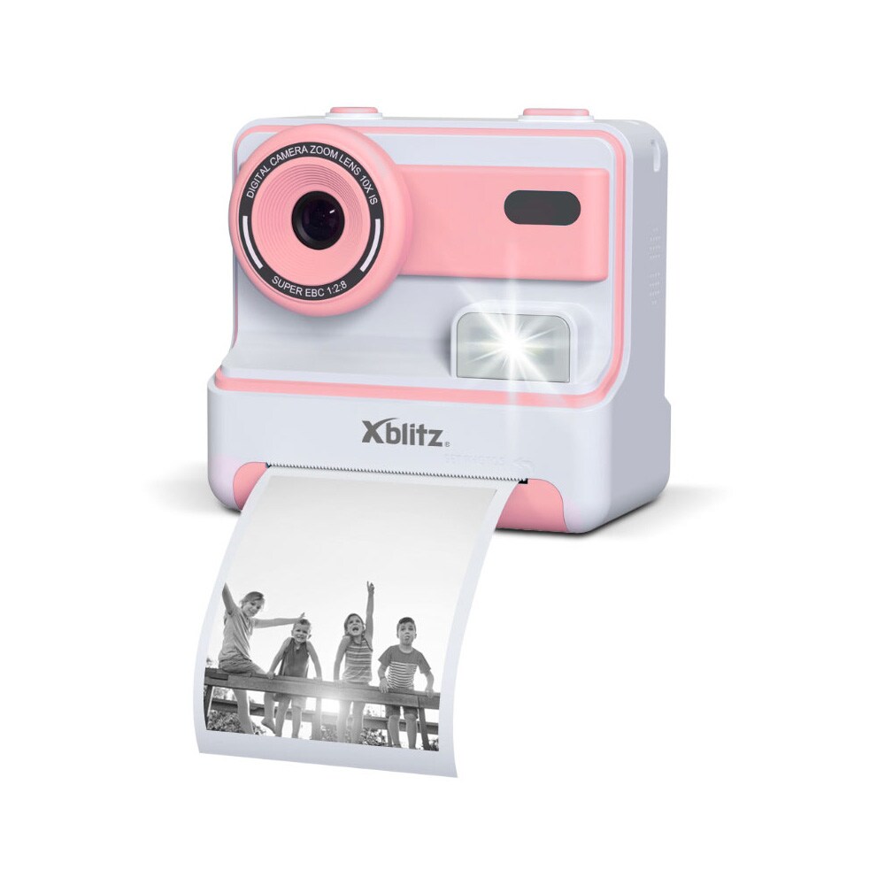 Xblitz Flash-kamera med termoprinter – Rosa / Børnekamera med udskrivning / Selfie-kamera