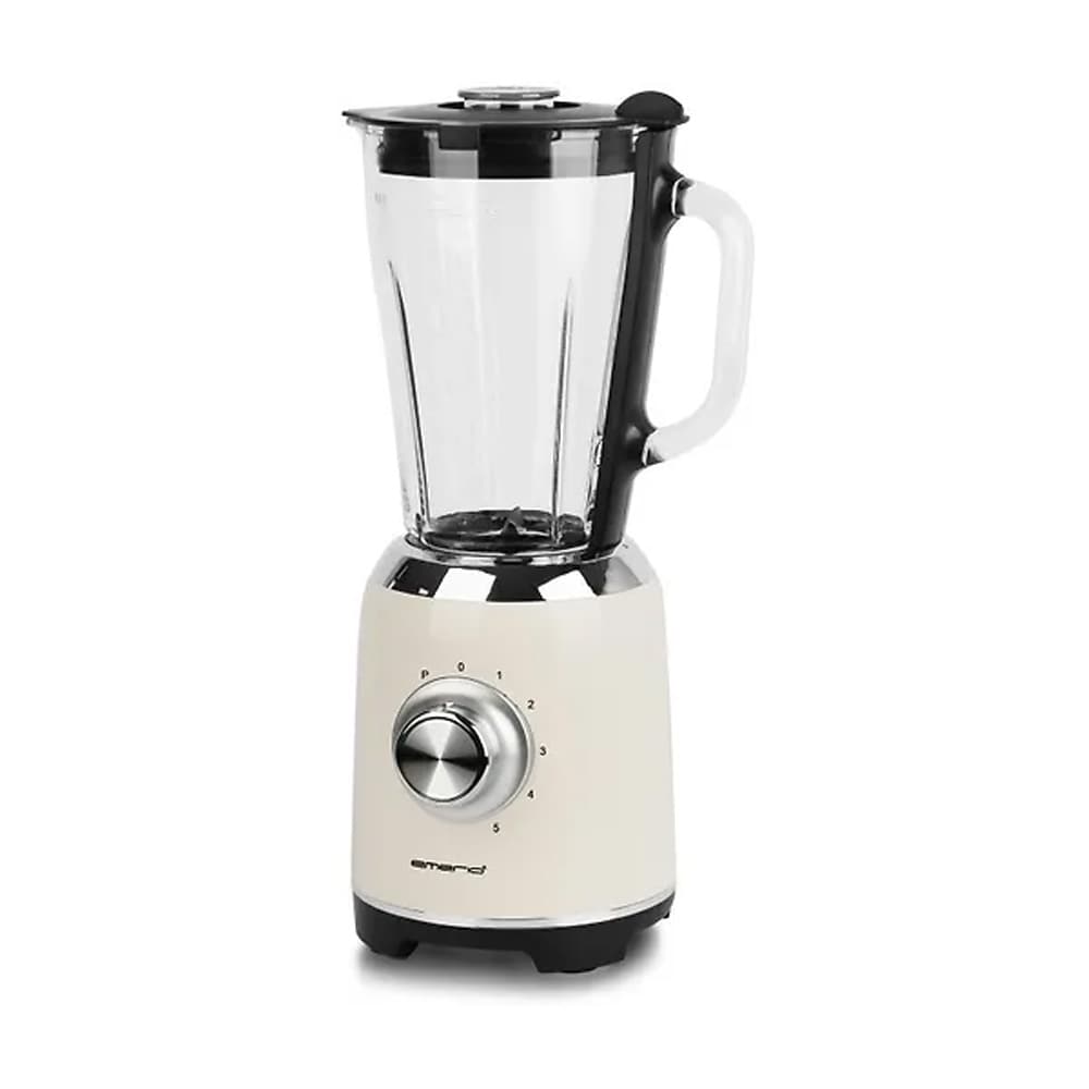 Emerio Retro Blender 600 W – Beige / Smoothieblender med glaskande / Køkkenblender med pulsfunktion