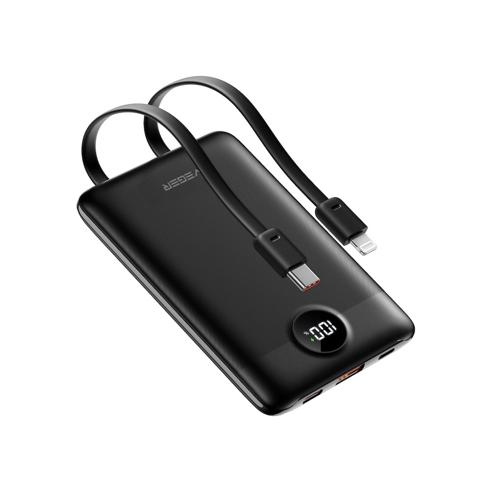Veger C11 W1170 Powerbank PD QC3 10000 mAh 2 A 22,5 W USB-C – Svart / Ekstra batteri med hurtigopladning