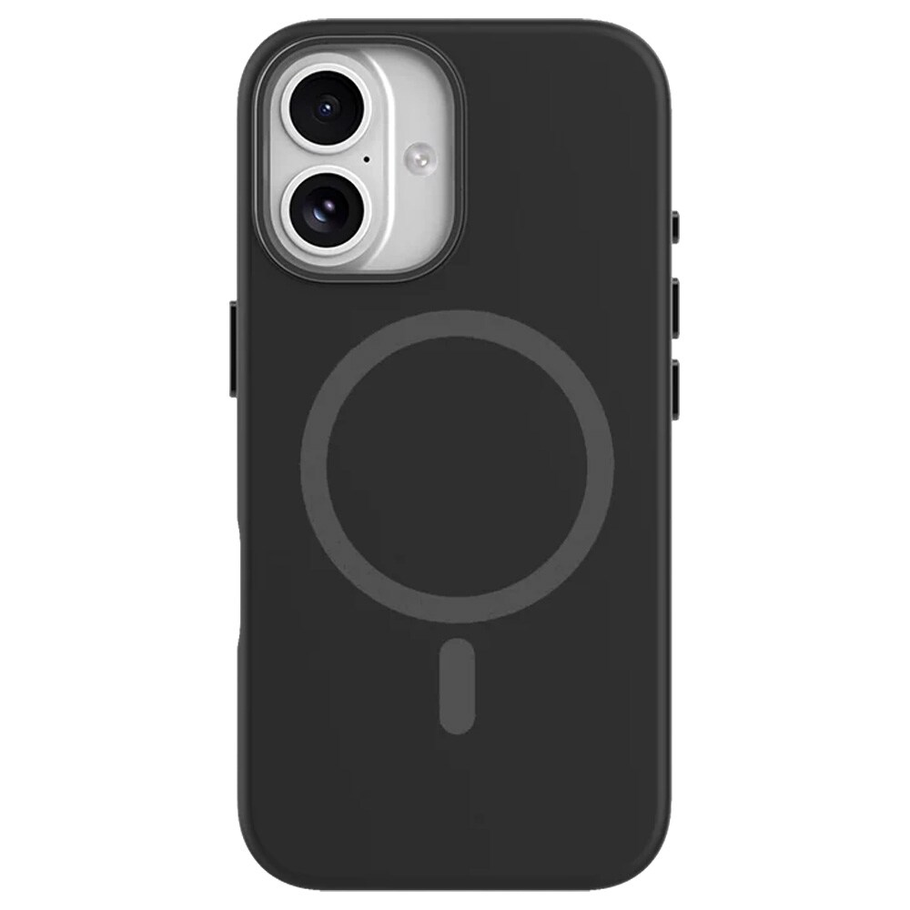 Mutural Pure MagSafe-cover til iPhone 16 / mobilcover i silikone med magnetring – Sort