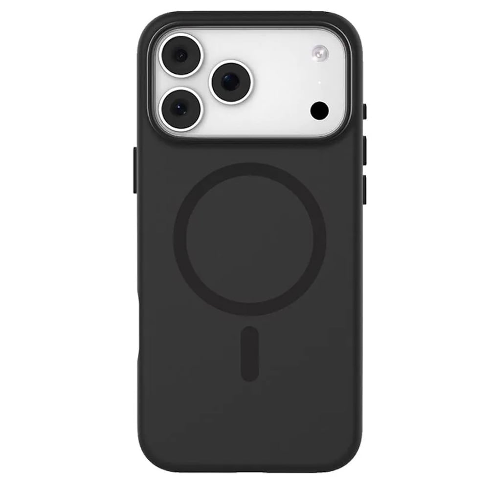 Mutural Pure MagSafe-cover til iPhone 17 Pro / mobilcover i silikone med magnetring – Sort