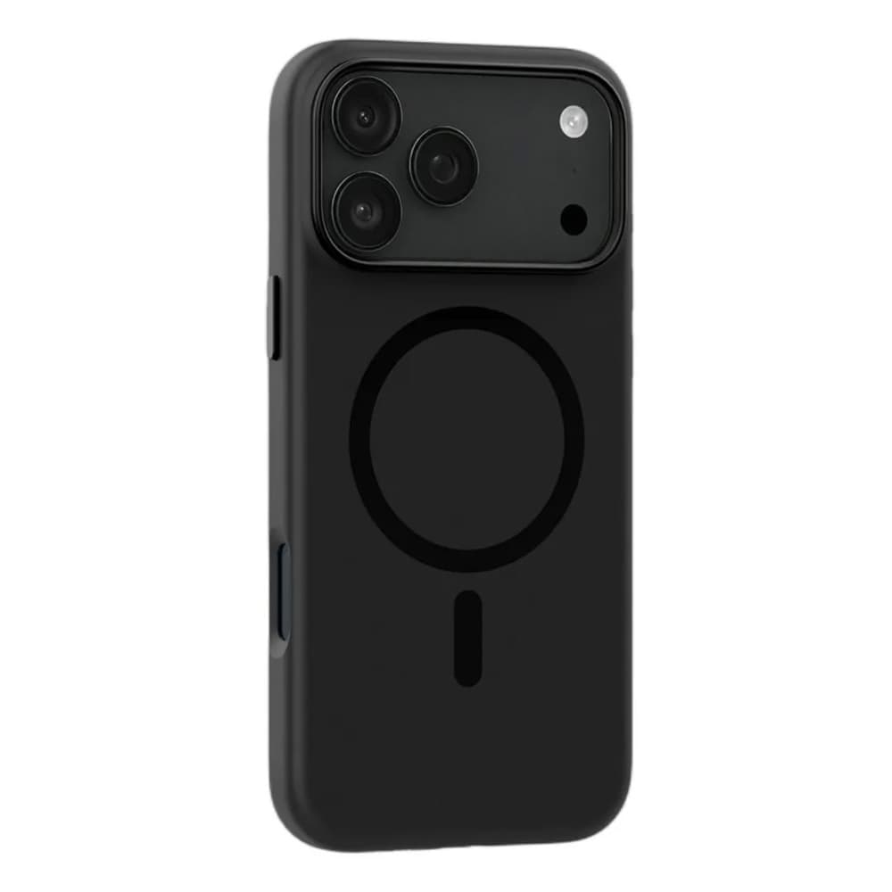 Mutural Pure MagSafe-cover til iPhone 18 Pro Max / mobilcover i silikone med magnetring – Sort