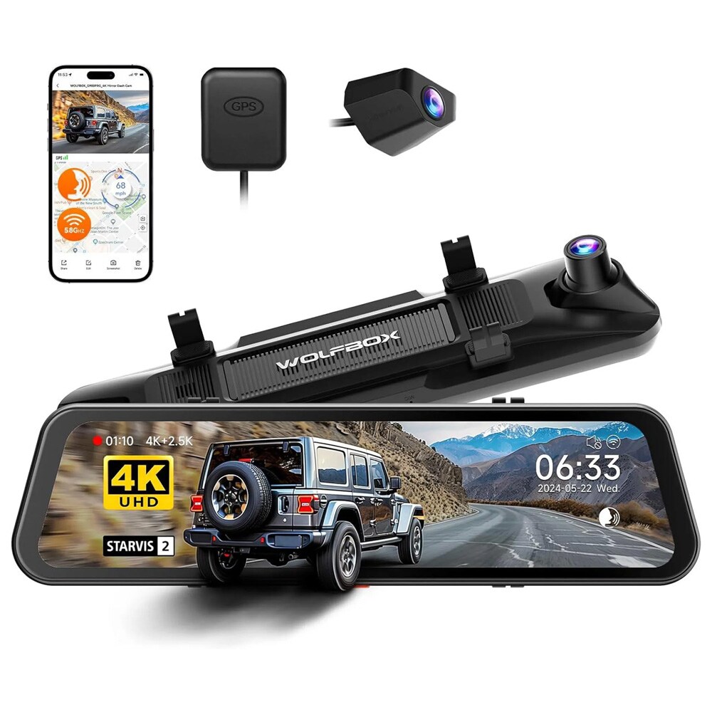 Wolfbox G900Pro Dashcam-skærm / Digital bakkamera / Bilkamera med berøringsskærm