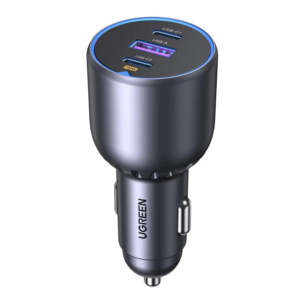 Ugreen EC705 130 W billader med 5 A, 1xUSB, 2xUSB-C / 3-ports hurtiglader til bilen