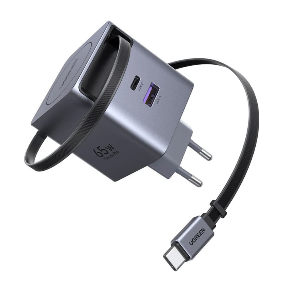 Ugreen X615 Nexode Pro GaN 65 W 3 A 1xUSB, 1xUSB-C og USB-C-kabel / USB-C-oplader