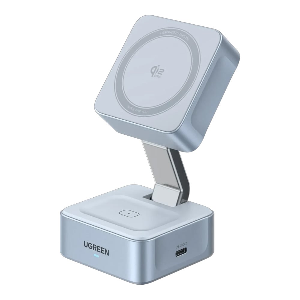 Ugreen W752 2-i-1 trådløs opladningsholder 35 W 3 A 1xUSB-C – Blå / Qi2-opladningsstation / MagSafe-holder