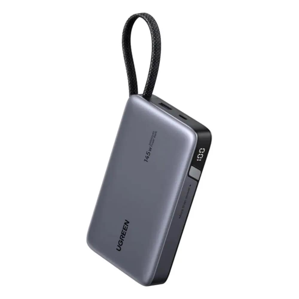 Ugreen Powerbank PB536 20000mAh 45W QC + PD – Grå / Powerbank med kabel / USB-C-powerbank