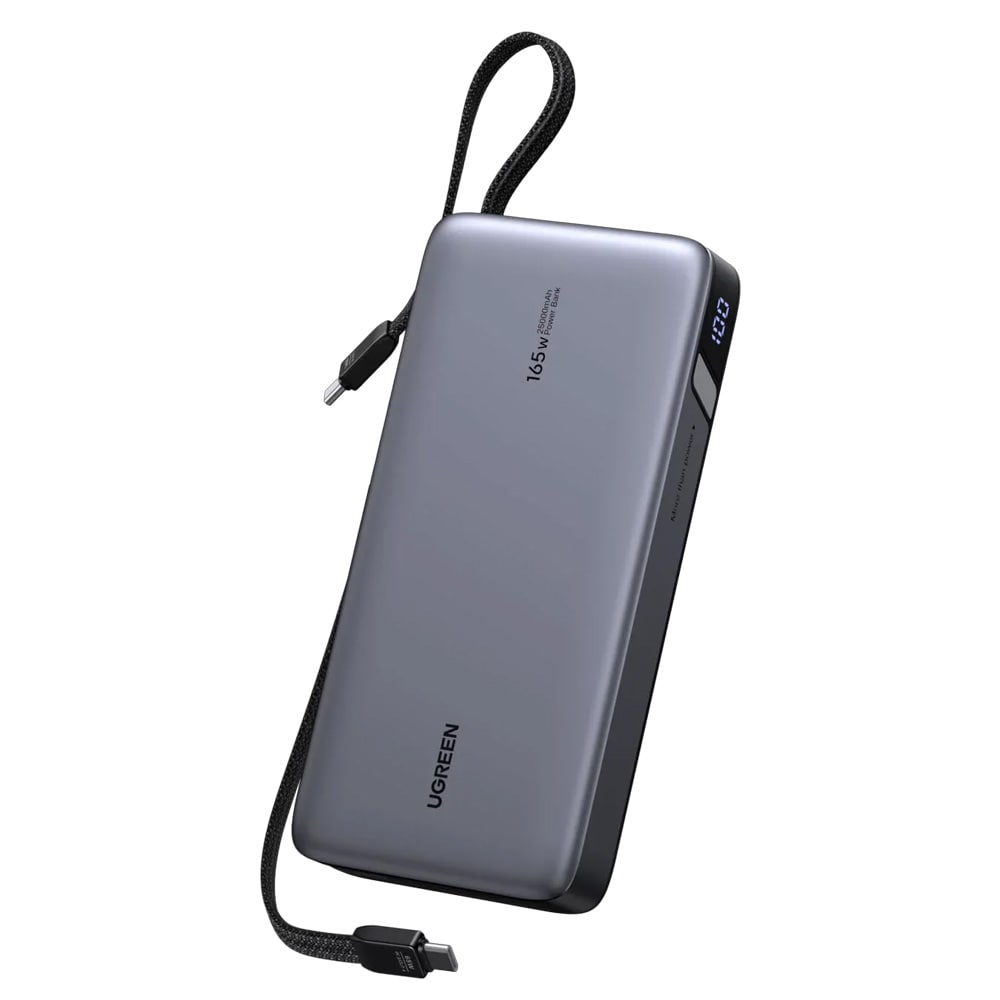 Ugreen Powerbank PB552 25000mAh 165W QC + PD – Grå / Powerbank til bærbar computer / Powerbank med kabler