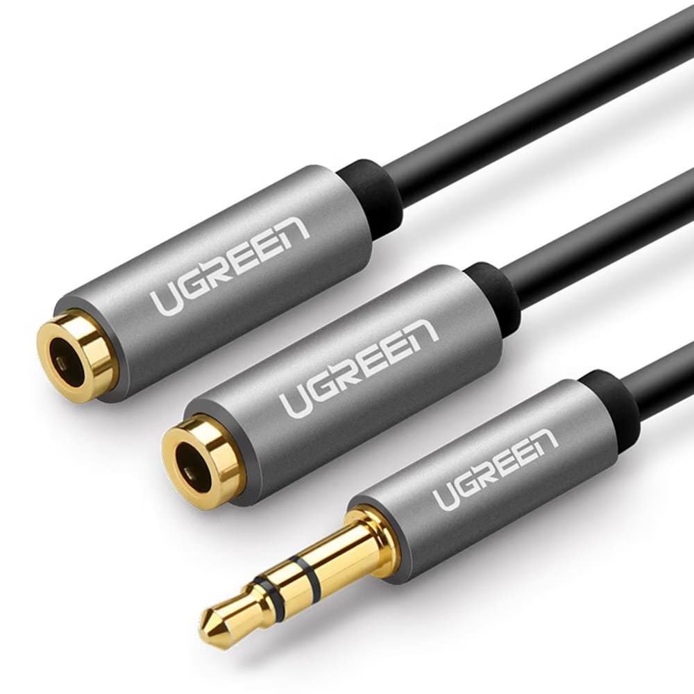 Ugreen AV123 Lydfordeler 3,5 mm til 2x3,5 mm 20 cm / Stereo-fordeler / Hovedtelefonfordeler
