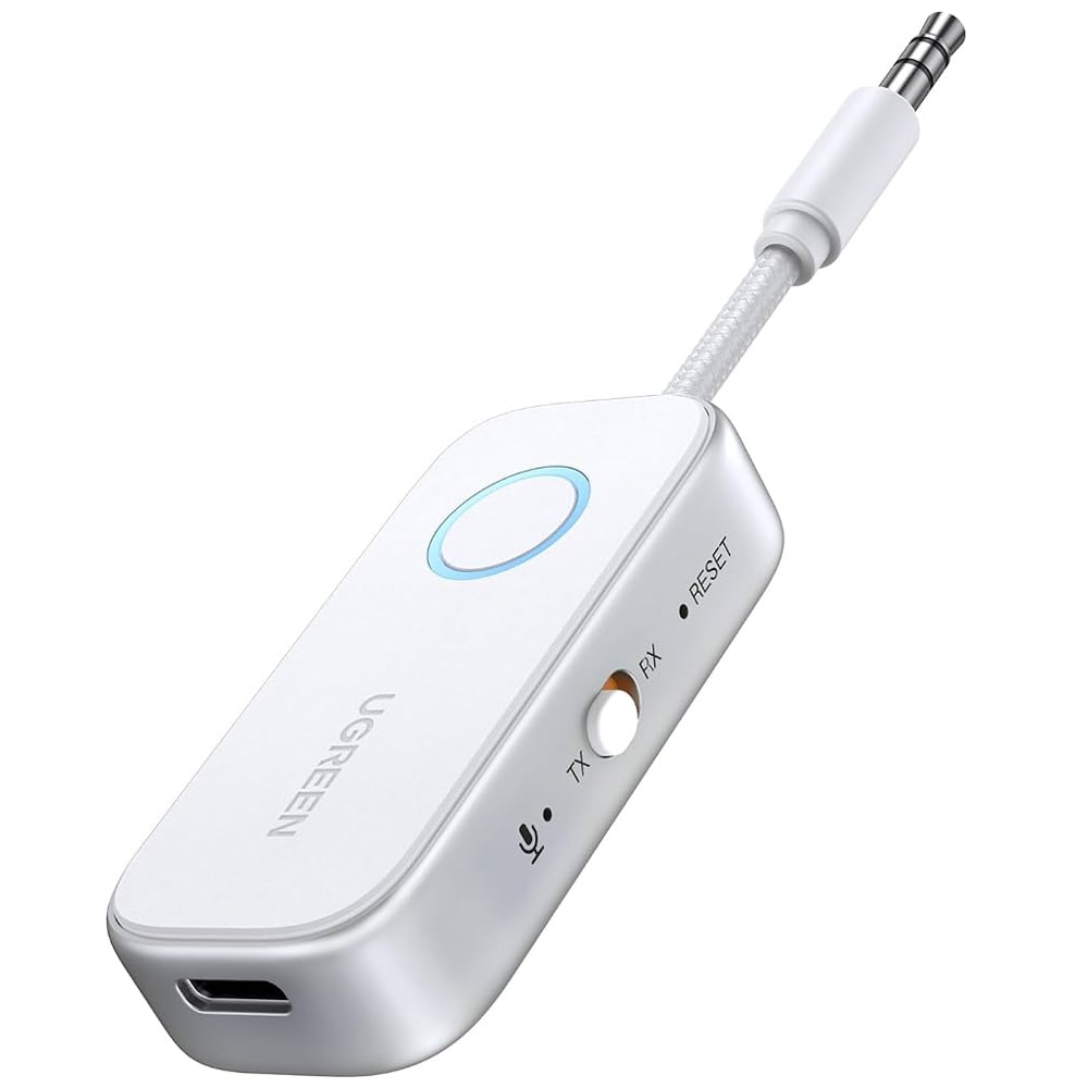 Ugreen CM872 Bluetooth-sender og -modtager – hvid – Bluetooth-lydadapter – trådløs AUX-sender