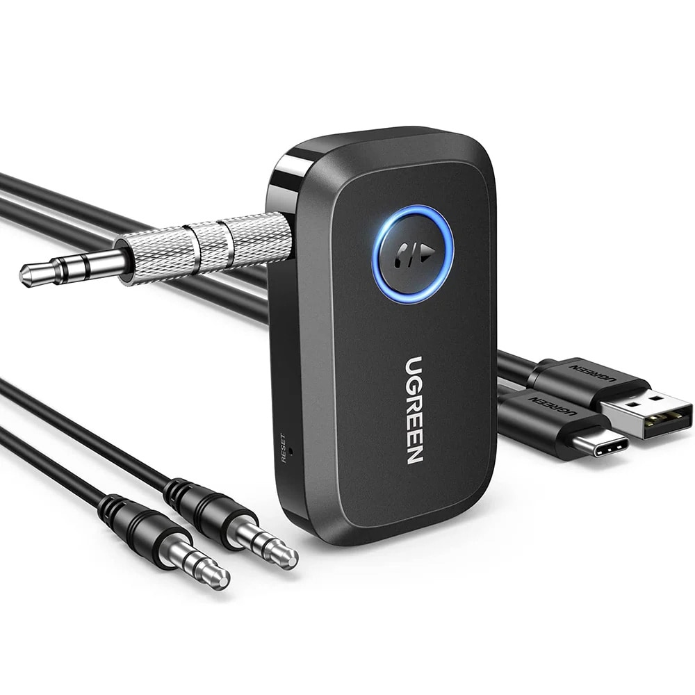 Ugreen CM596 Bluetooth-modtager – Svart / Trådløs AUX-modtager / Bluetooth-lydadapter
