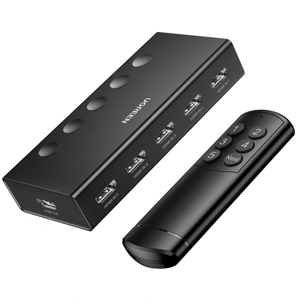 Ugreen CM568 HDMI-switch med 5 indgange, 4K@60Hz / HDMI-omskifter 5 til 1 / 4K60-switch
